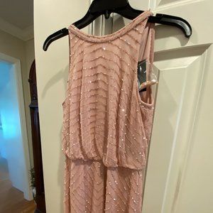 Adrianna Papell long mauve/pink beaded gown